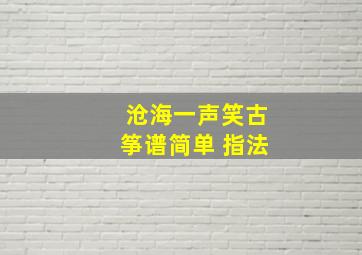 沧海一声笑古筝谱简单 指法